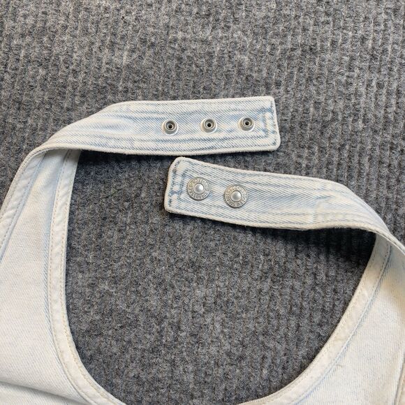 Levi’s Womens XS Button Down Denim Slim Fit Halter Top Janeesah Light Wash NEW - Picture 7 of 12